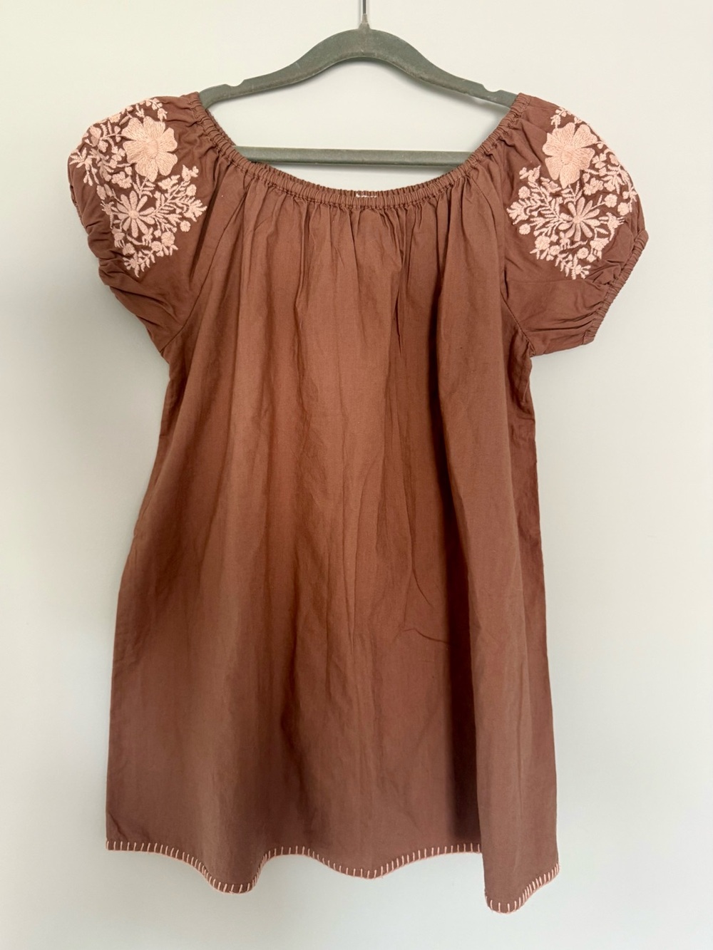 Apolina Embroidered Dress in Brown 5/7